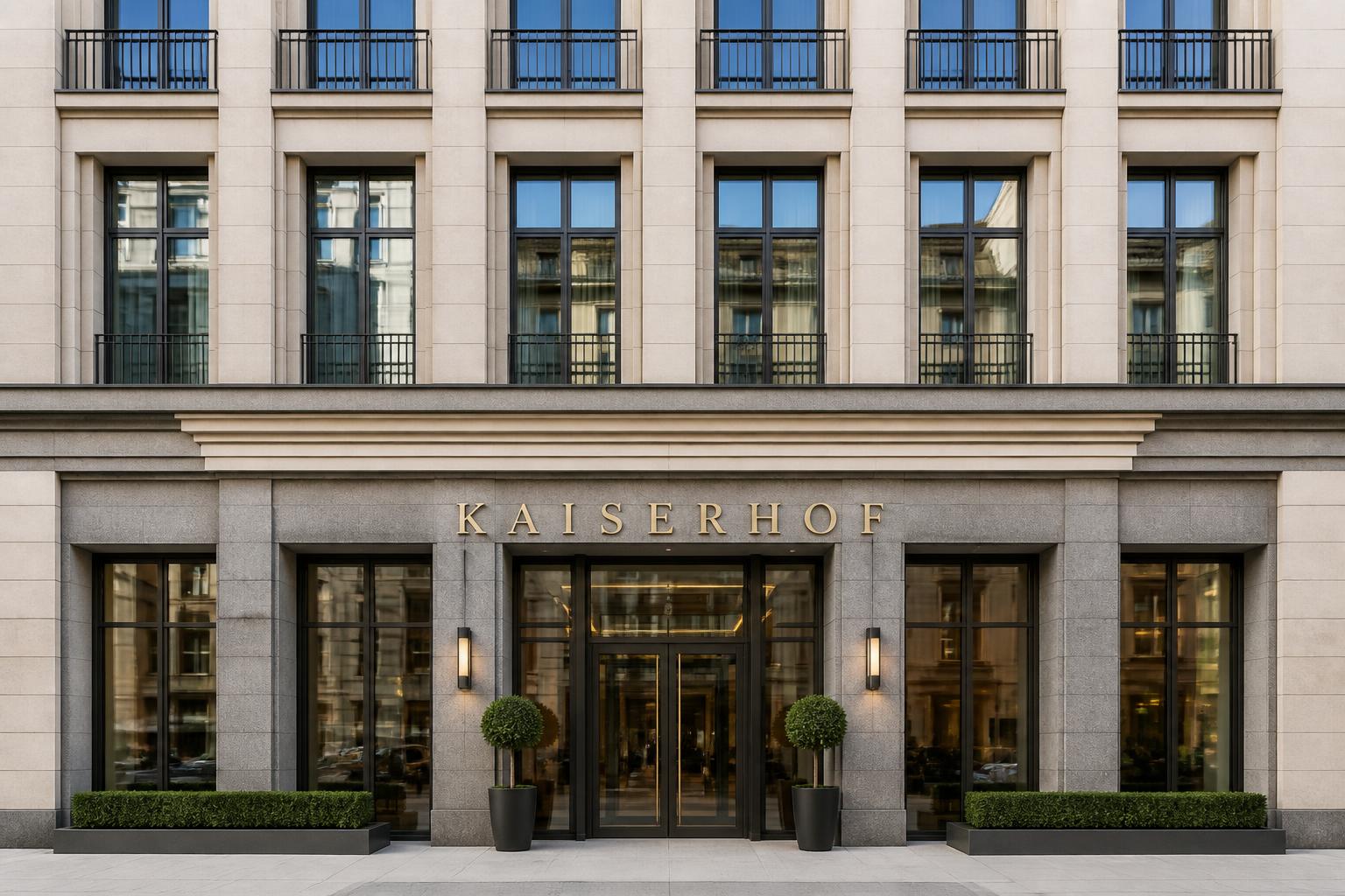 Moderne europäische Gewerbeimmobilie mit symmetrischer Fassade